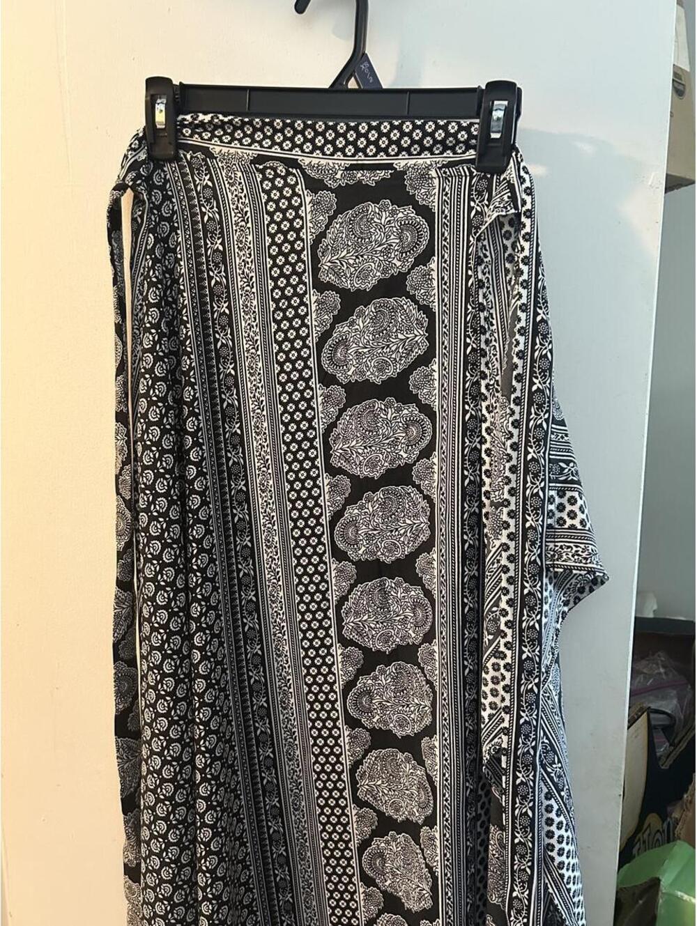 Black and White Printed Maxi Skirt - Boho Style *TALL*